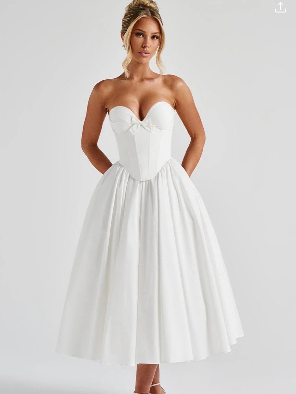 BABYBOO PRIM MIDI DRESS IN IVORY
